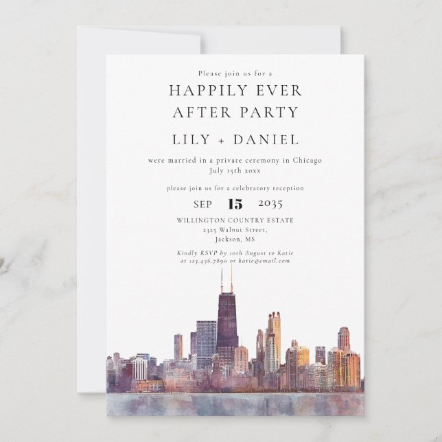 Happily Ever After Chicago Hochzeit Einladung