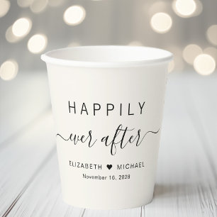 Happily Ever After Cream Hochzeit Pappbecher
