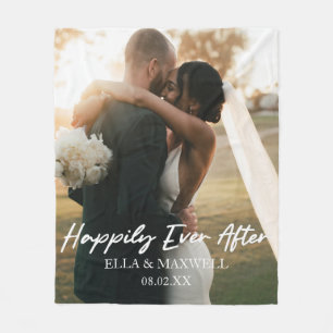 Happily Ever After Custom Photo Picture Wedding Fleecedecke