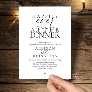 Happily Ever After Dinner Modernes Hochzeitsskript Einladung