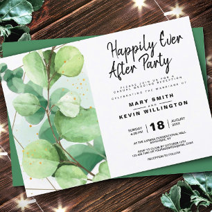 Happily Ever After - Eukalyptus-Hochzeitsempfang Einladung