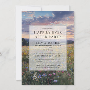 Happily Ever After Floral Wildblumen-Hochzeit Einladung