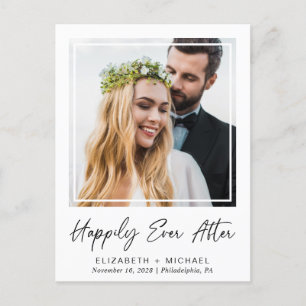 Happily Ever After Foto Hochzeitsempfang Ankündigungspostkarte