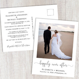 Happily Ever After Foto Hochzeitsempfang Einladungspostkarte