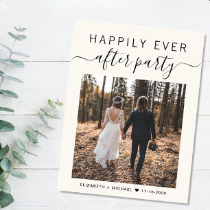 Happily Ever After Foto QR-Code Hochzeitsempfang Ankündigungspostkarte