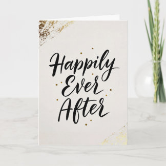 Happily Ever After Gold Calligraphy Wedding Card Karte