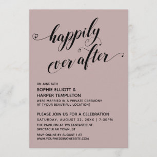 Happily Ever After Hearts Dusty Rose Party Einladung