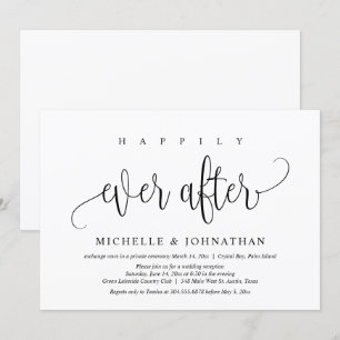 Happily Ever After, heimliche Hochzeitsfeier Einladung