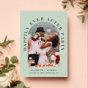 Happily Ever After Hochzeitsfeier Bogen Foto Sage Einladung
