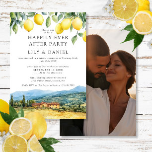 Happily Ever After Lemons Tuscany Foto Hochzeit Einladung