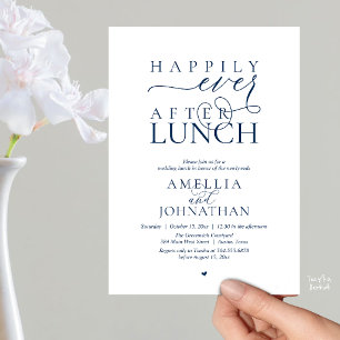 Happily Ever After Lunch Moderne Hochzeitsflucht Einladung
