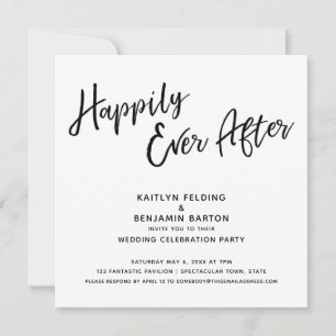 Happily Ever After Moderne Hochzeitsfeier Einladung