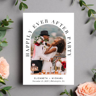 Happily Ever After Party Bogenfoto Hochzeit Einladung