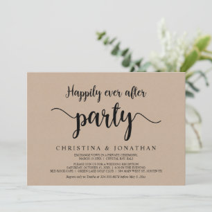 Happily Ever After-Party, Brown Kraft-Elopement Einladung