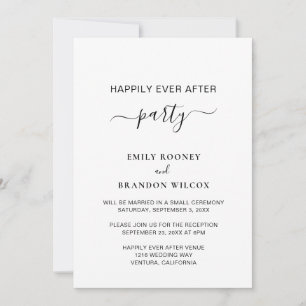 Happily Ever After Party Einfache Hochzeitsfeier Einladung