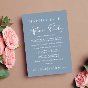 Happily Ever After Party Foto Dusty Blue Hochzeit Ankündigung