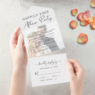 Happily Ever After Party Foto Hochzeitsempfang All In One Einladung