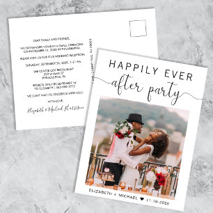Happily Ever After Party Foto Hochzeitsempfang Ankündigungspostkarte