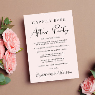Happily Ever After Party Foto Pink Empfang Ankündigung