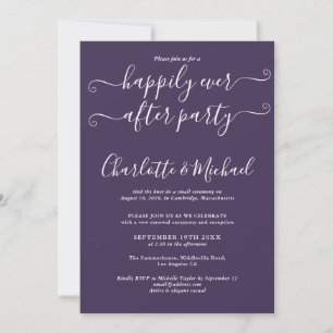 Happily Ever After Party Hochzeitsgelübde Lila Einladung