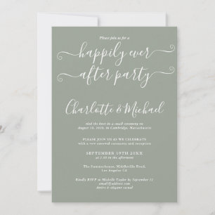 Happily Ever After Party Hochzeitsgelübde Salbeigr Einladung