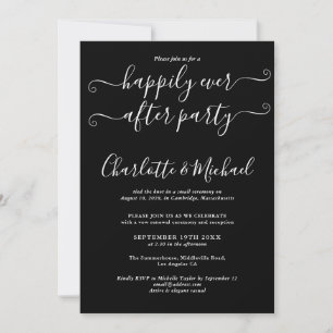 Happily Ever After Party Hochzeitsgelübde Schwarz  Einladung