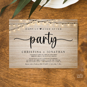 Happily Ever After Party,  Lichterketten Hochzeit Einladung
