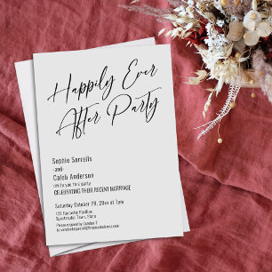 Happily Ever After Party Moderne Elegante Hellgrau Einladung