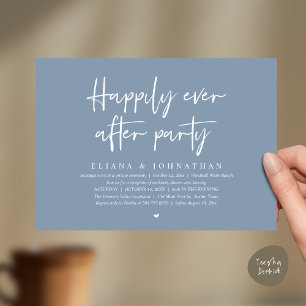 Happily Ever After Party Moderne Hochzeitsfeier Einladung