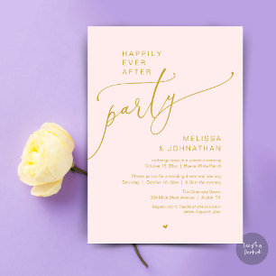 Happily Ever After Party Romantisches Hochzeitsdin Einladung