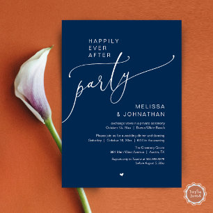 Happily Ever After Party Romantisches Hochzeitsdin Einladung
