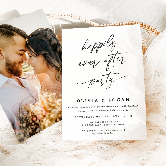 Happily Ever After Party Script Wedding Elopement Einladung (Von Creator hochgeladen)