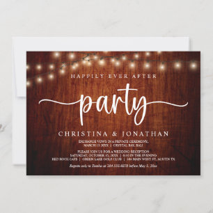 Happily Ever After Party,  String-Lichter-Elopemen Einladung