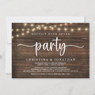 Happily Ever After Party,  String Lights Elopement Einladung