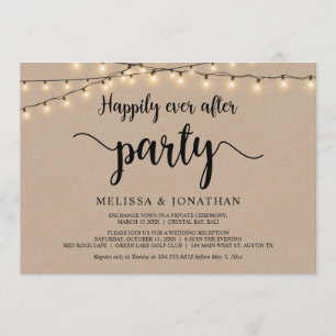 Happily Ever After-Party, String Lights Hochzeitsf Einladung