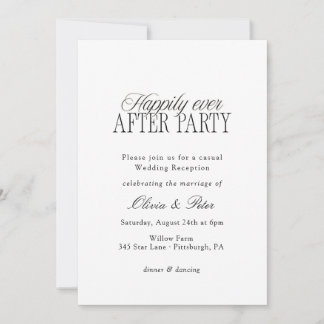 Happily Ever After Party Wedding Reception Einladung