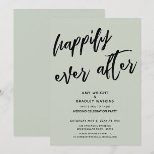 Happily Ever After Salbei-Hochzeitsempfang Einladung
