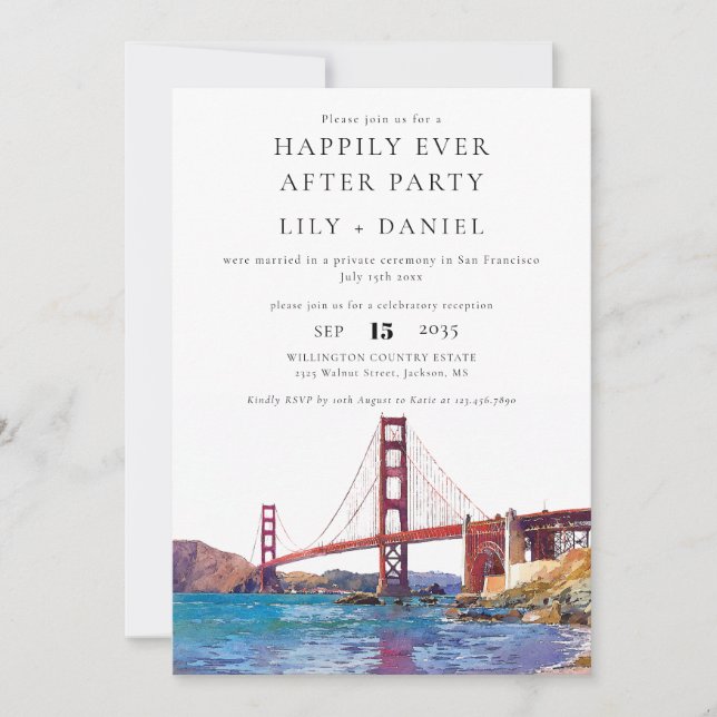 Happily Ever After San Francisco Wedding Einladung (Vorderseite)