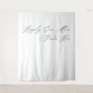 Happily Ever After Starts Here Hochzeitskulisse Wandteppich