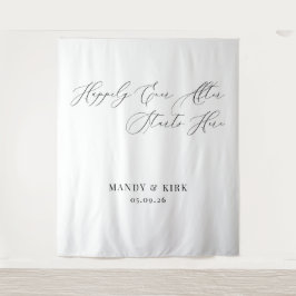 Happily Ever After Starts Here wedding backdrop  Wandteppich