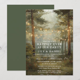 Happily Ever After Wald-Lichterkette Hochzeit Einladung