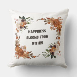 Happiness Blooms Within: Floral Positivity Art Kissen