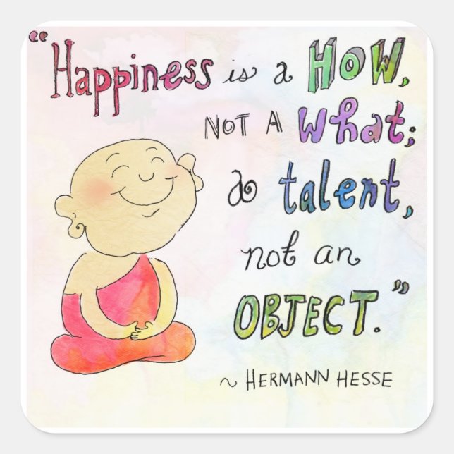 'Happiness' - Buddha Doodles™ Aufkleber (Vorderseite)