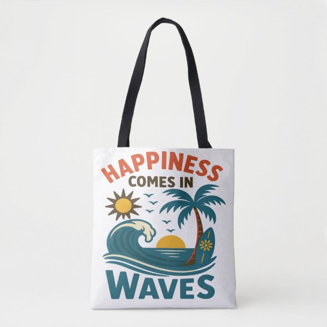 Happiness Comes in Waves - Women's Inspirational T (Vorderseite)