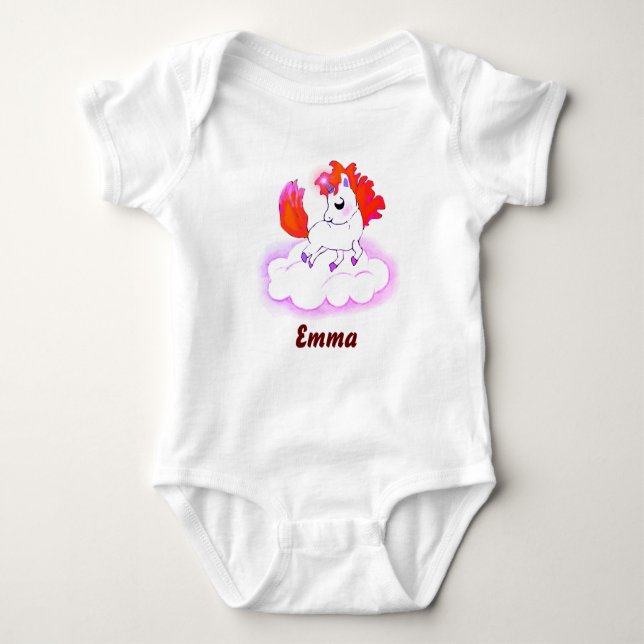 Happiness cute magic unicorn baby strampler (Vorderseite)
