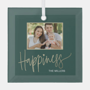 Happiness Editable Color Custom Foto Ornament