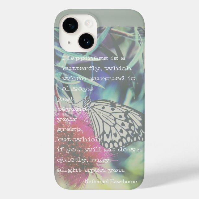 Happiness is a Butterfly - Inspiring Quote Case-Mate iPhone Hülle (Rückseite)