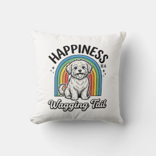 Happiness Is a Wedelndes Schwanz-Hunde-Liebhaber-D Kissen