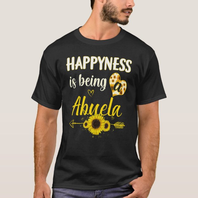 Happiness Is Being A Abuela Sunflower Grandma Moth T-Shirt (Vorderseite)