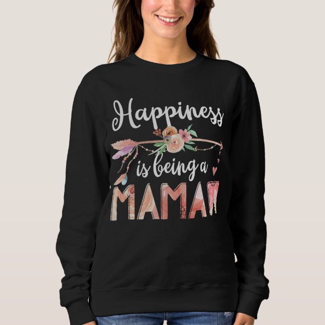Happiness Is Being A Mamaw Women Flower Decoration Sweatshirt (Vorderseite)